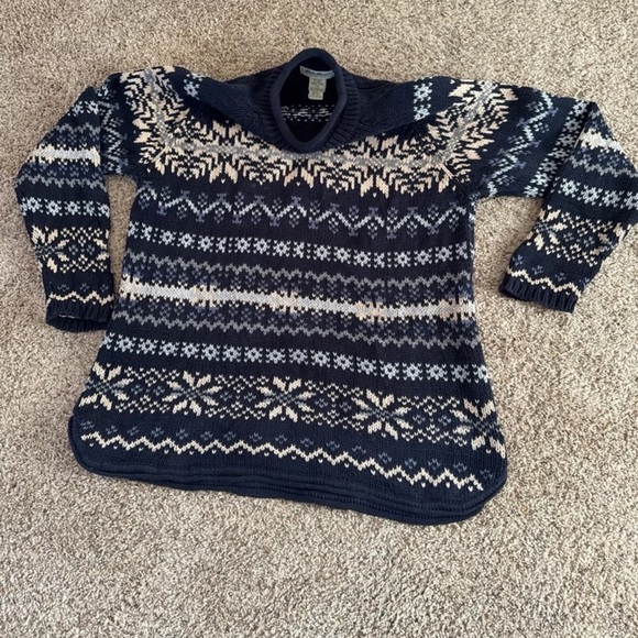 Vintage Eddie Bauer Sweater Women Medium Fair Isle Nordic 100% Cotton
Sz Large - Picture 10 of 12